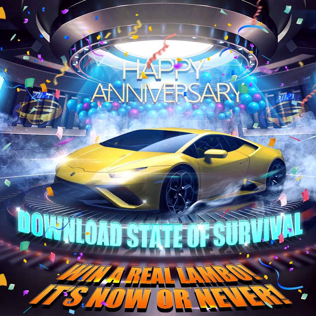 Mobil Lamborghini Huracan Evo yang jadi hadiah utama Ultah gim State of Survival