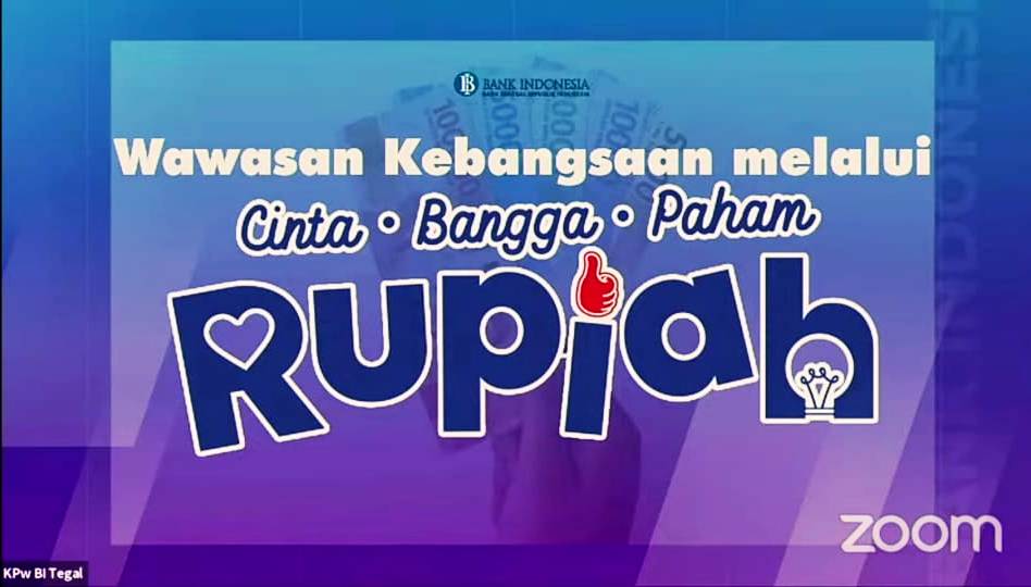 Banner tema sosialisasi KPw BI Tegal: 'Cinta, Bangga dan Paham Rupiah'. DOK KPW BI TEGAL