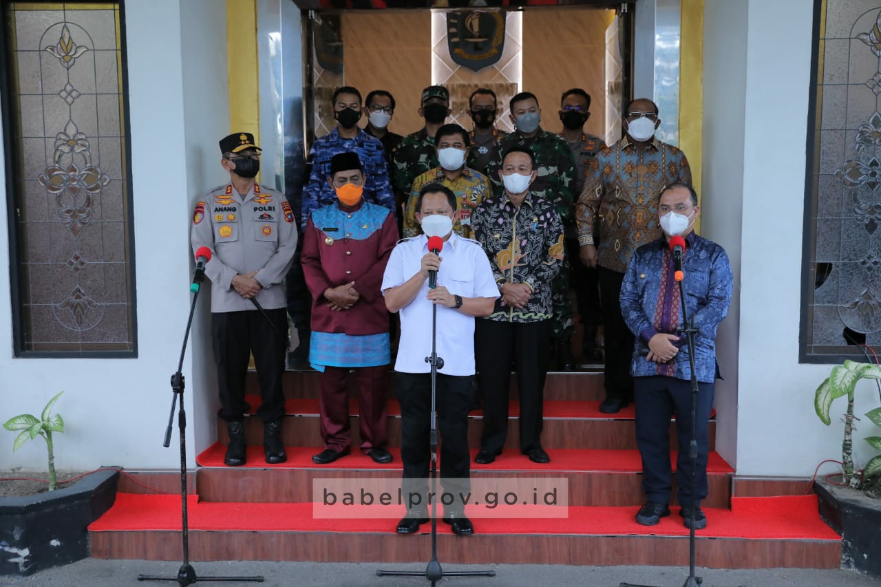 Mendagri Tito Karnavian saat melakukan kunjungan ke Provinsi Bangka Belitung (Babel) pada Kamis (2/9).