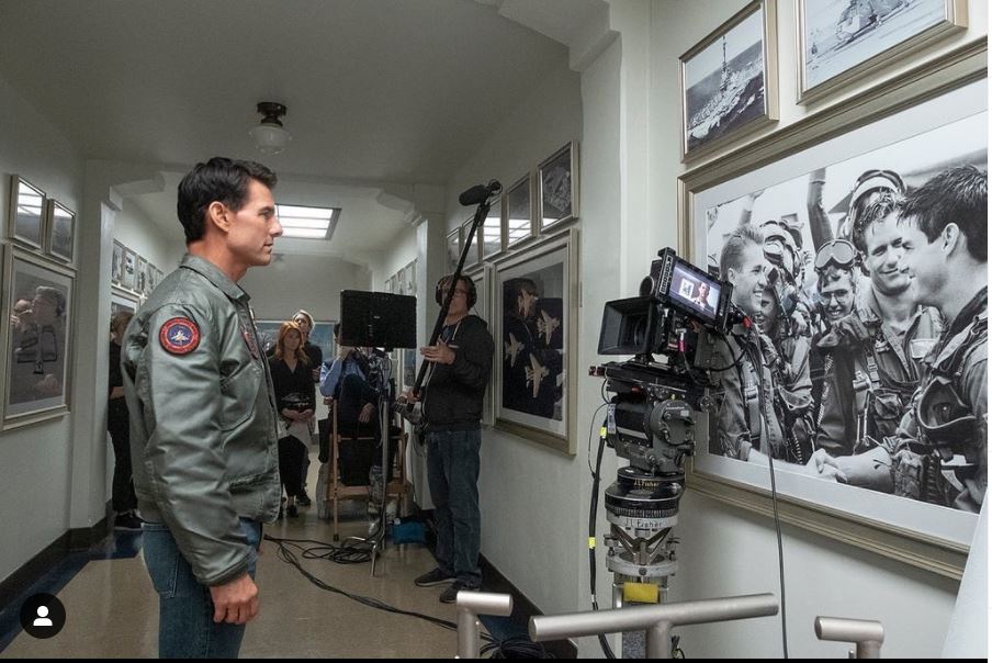 Aktor Tom Cruise saat syuting film Top Gun: Maverick