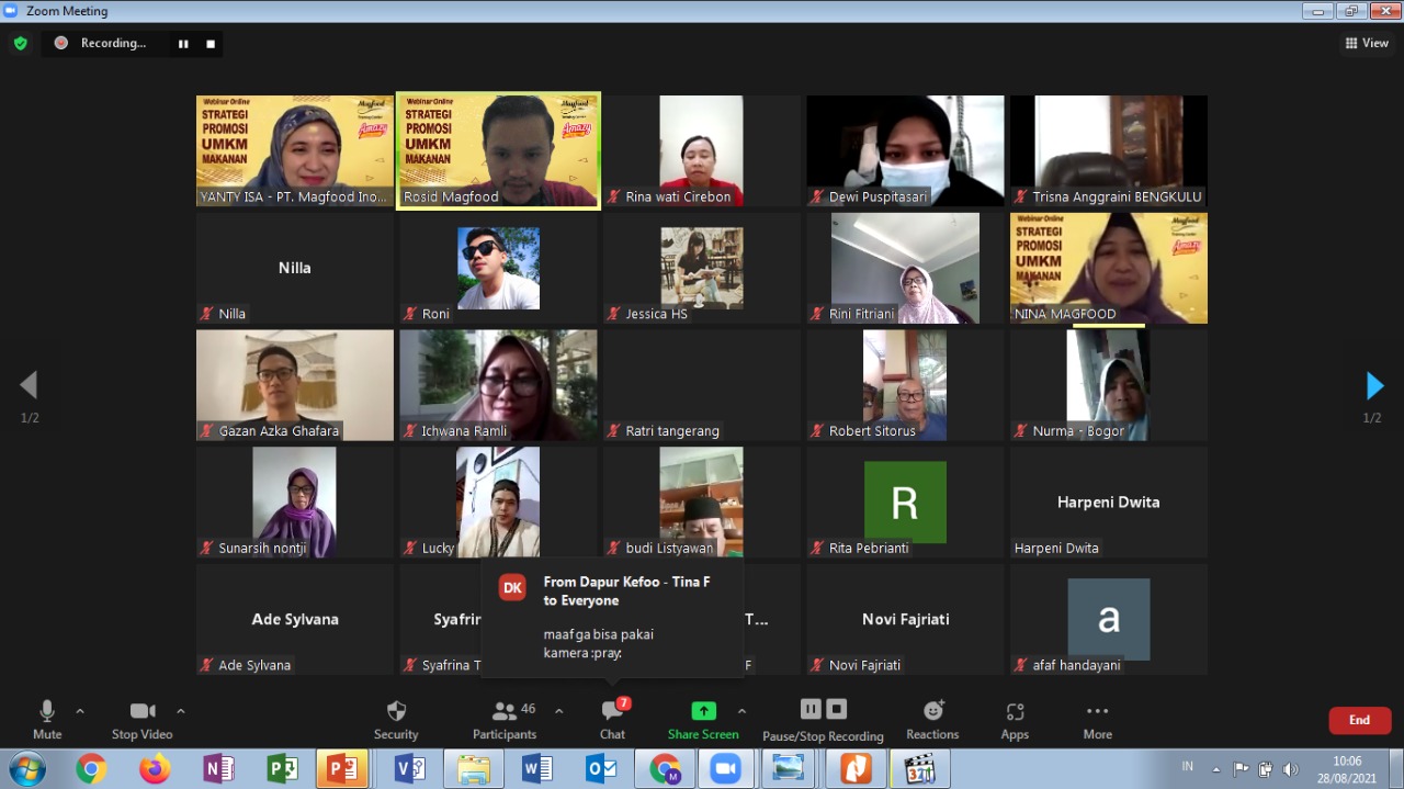 Para peserta pelatihan Magfood Training Center sebelumnya.