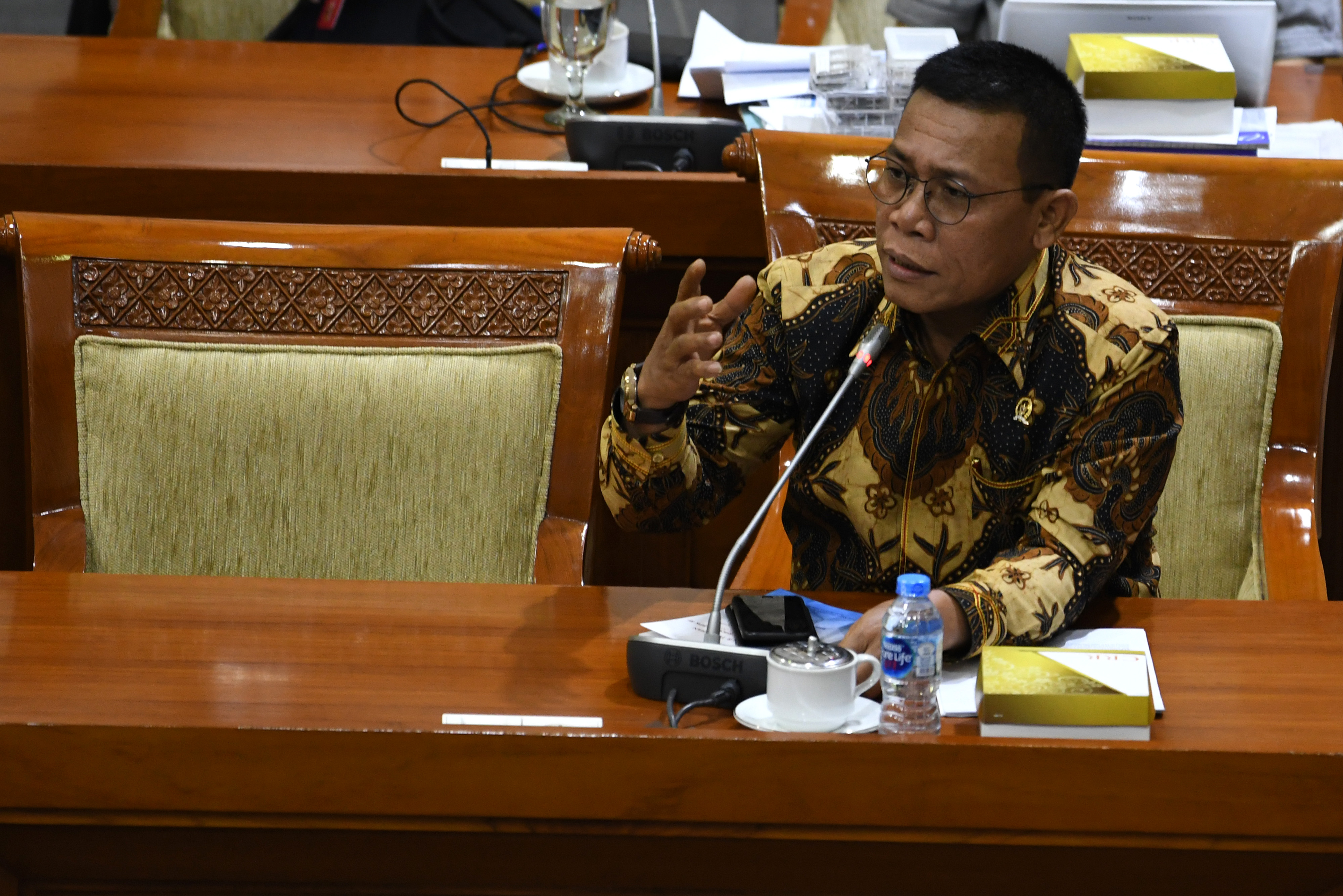 Anggota DPR RI Fraksi PDIP Masinton Pasaribu saat menyampaikan pandangannya.