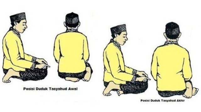 posisi duduk tahiyat akhir dan awal