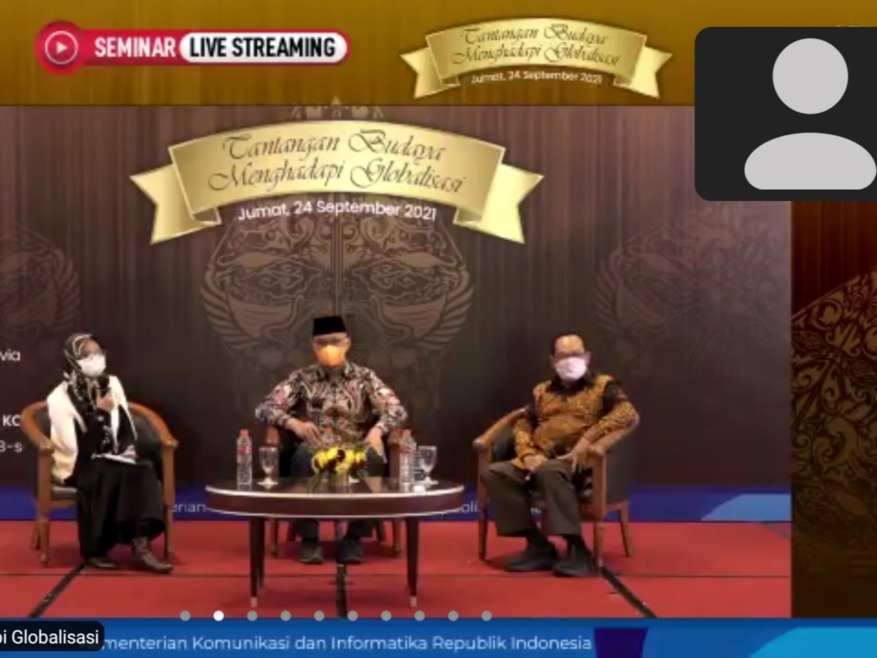  Seminar Tantangan Budaya dalam Melawan Globalisasi, yang diselenggarakan oleh Kementerian Kominfo 