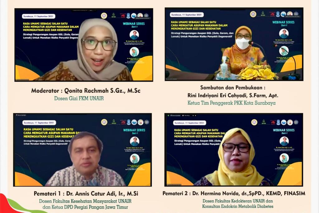 Para pembicara dalam  Webinar Event: 'Peran Umami Sebagai Cara Mengatur Asupan Gizi dalam Meningkatkan Kesehatan'.