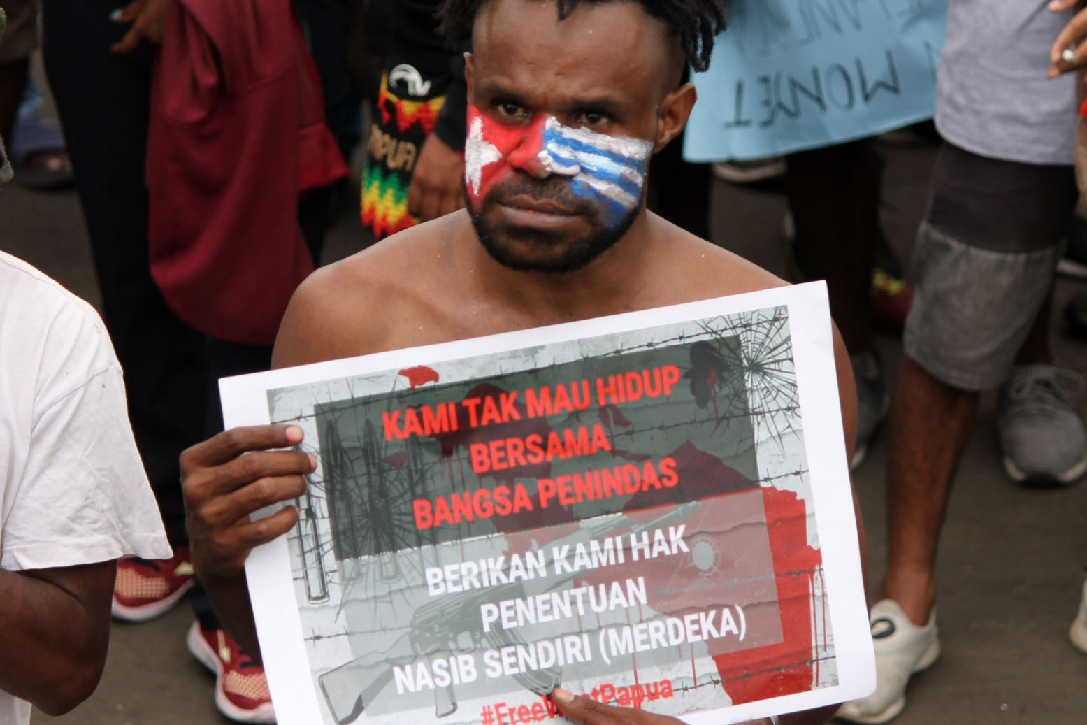 Ilustrasi warga Papua saat melakukan aksi protes di wilayah Ibu Kota.