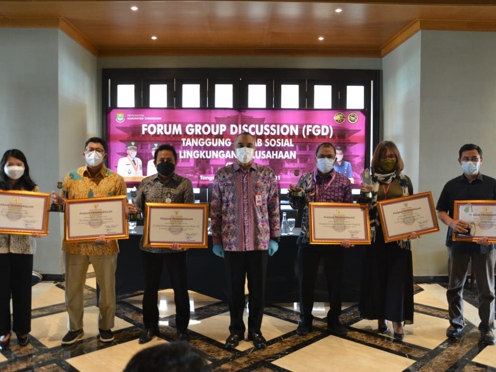 Penghargaan itu merupakan bentuk terima kasih masyarakat dan Pemkab Tangerang atas kontribusi perusahaan dalam meningkatkan pembangunan.