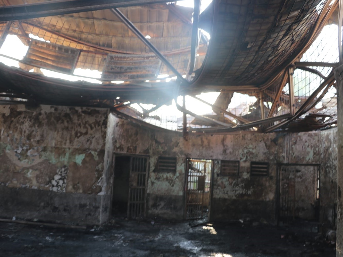 Foto suasana Blok C2 pascakebakaran di LP Dewasa Kelas 1 Tangerang, Tangerang, Banten, Rabu (8/9).