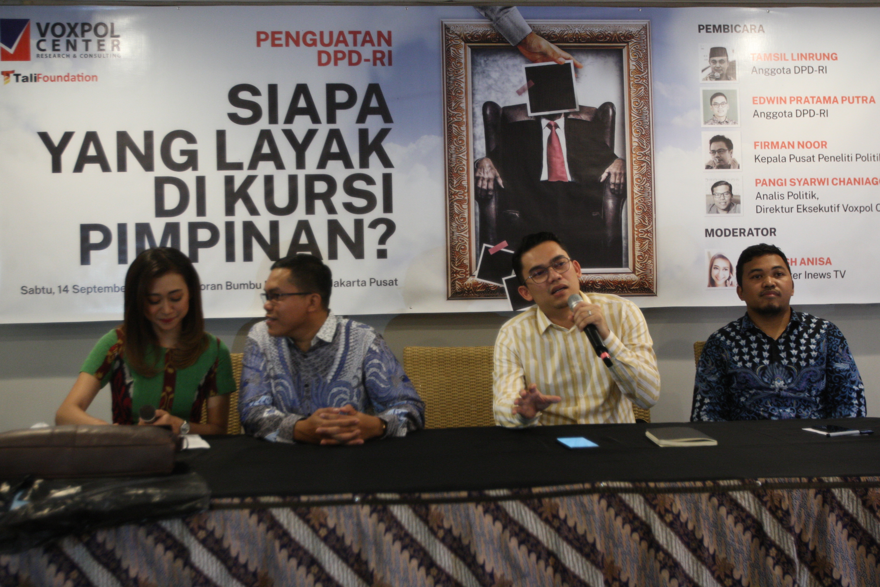 Wakil Ketua II BAP DPD RI Edwin Pratama Putra (ketiga dari kiri)