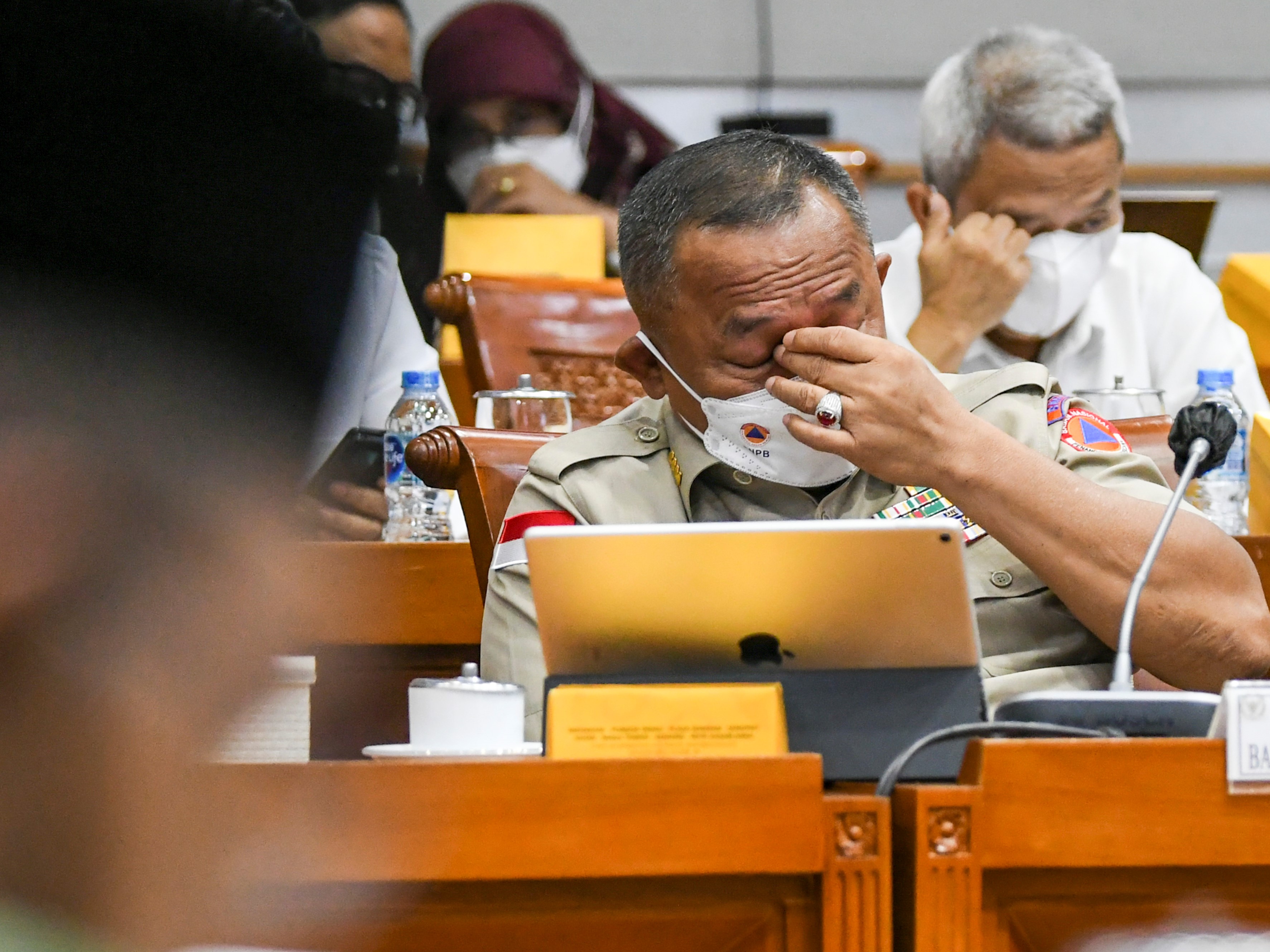 Kepala BNPB Ganip Warsito mengikuti Rapat Kerja dengan Komisi VIII DPR di Kompleks Parlemen, Jakarta, Senin (20/9).