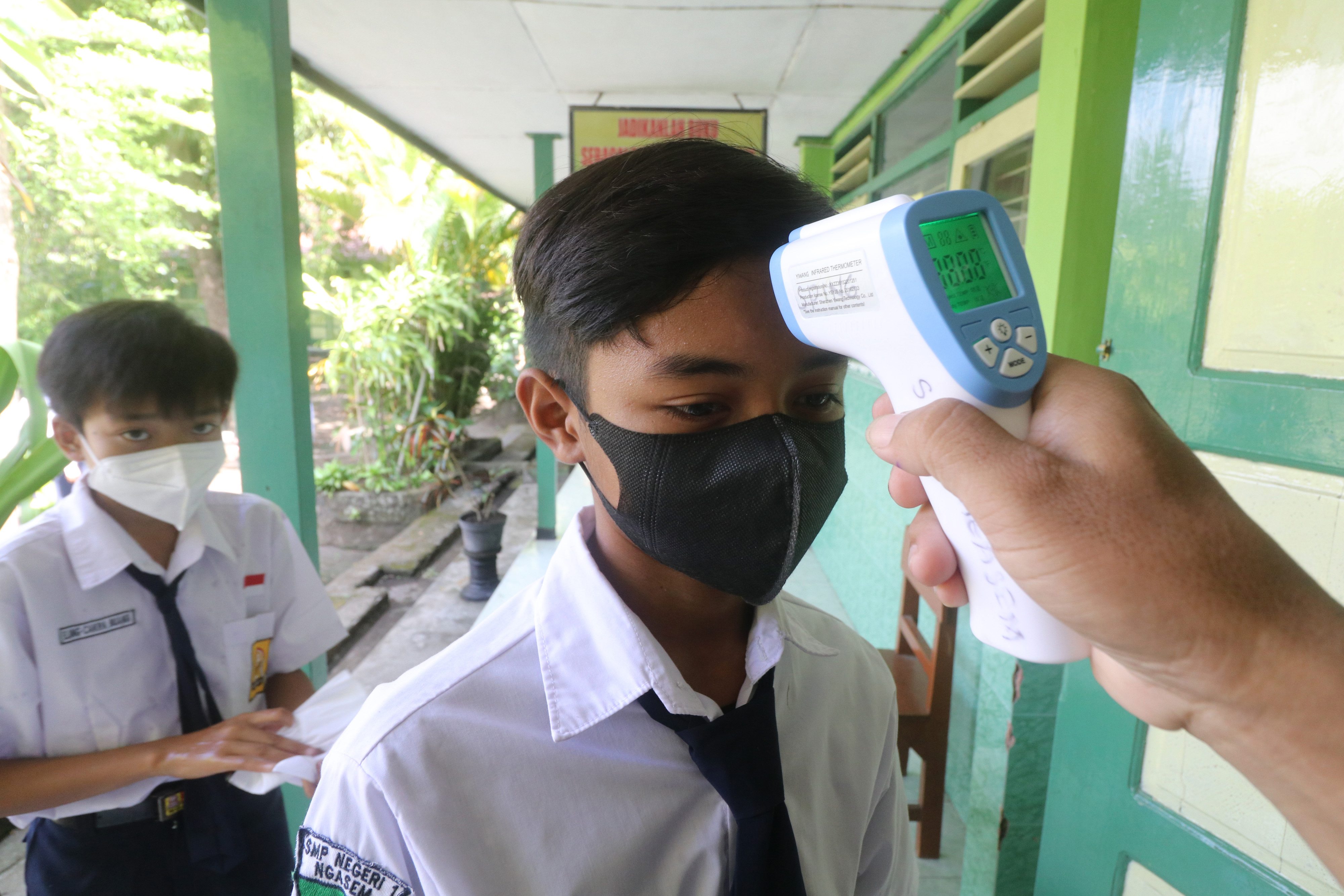 Sejumlah siswa SMP di Kota Kediri, Jawa Timur