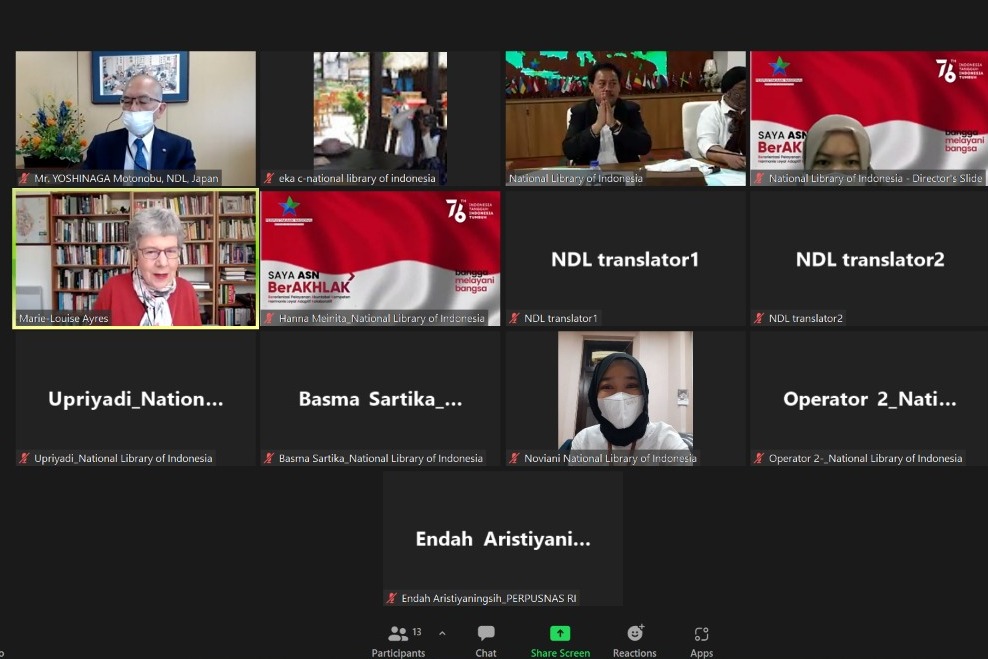 Diskusi virtual perpustakaan tiga negara