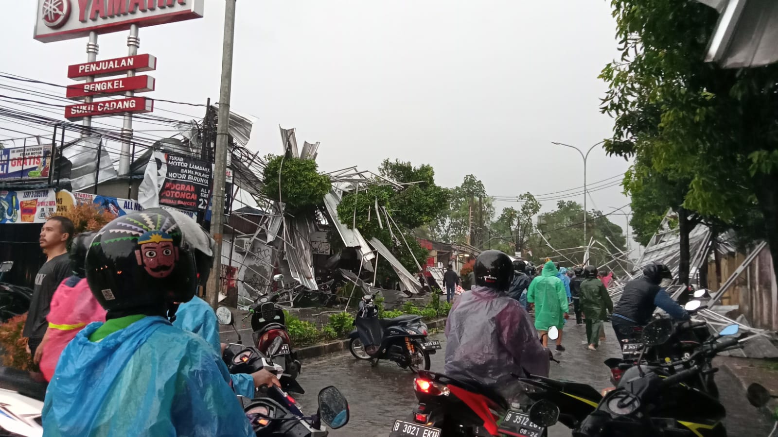 Suasana Pohon tumbang di wilayah Depok