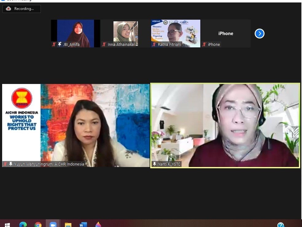 Webinar Pemenuhan Hak Atas Pekerjaan yang Layak bagi Penyandang Disabilitas oleh Perkumpulan Penyandang Disabilitas Indonesia.