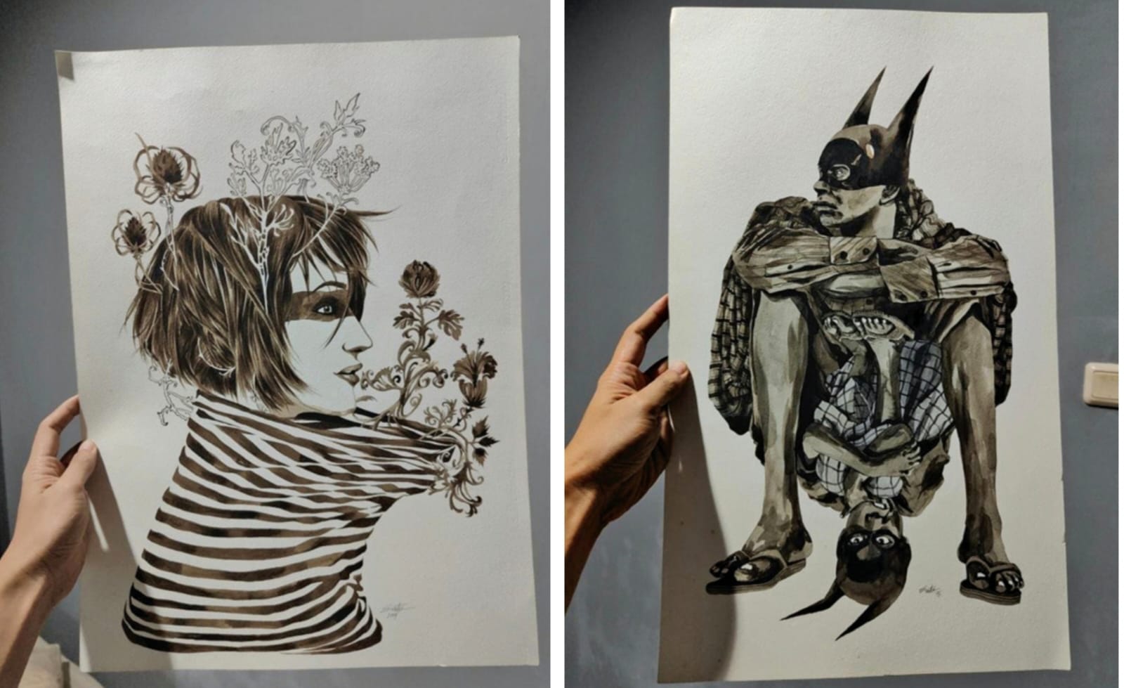 Ilustrasi karya Muhammad Taufiq (Emte) yang ada di buku Melihat Api Bekerja karya M Aan Mansyur.