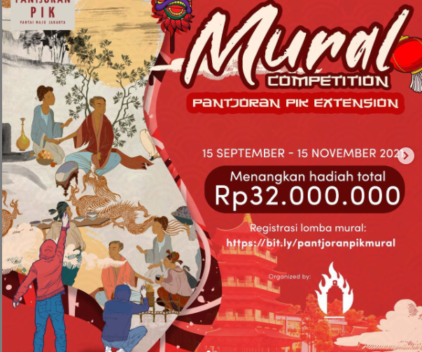 Karya para seniman mural nantinya bisa dinikmati di kawasan pecinan PIK.