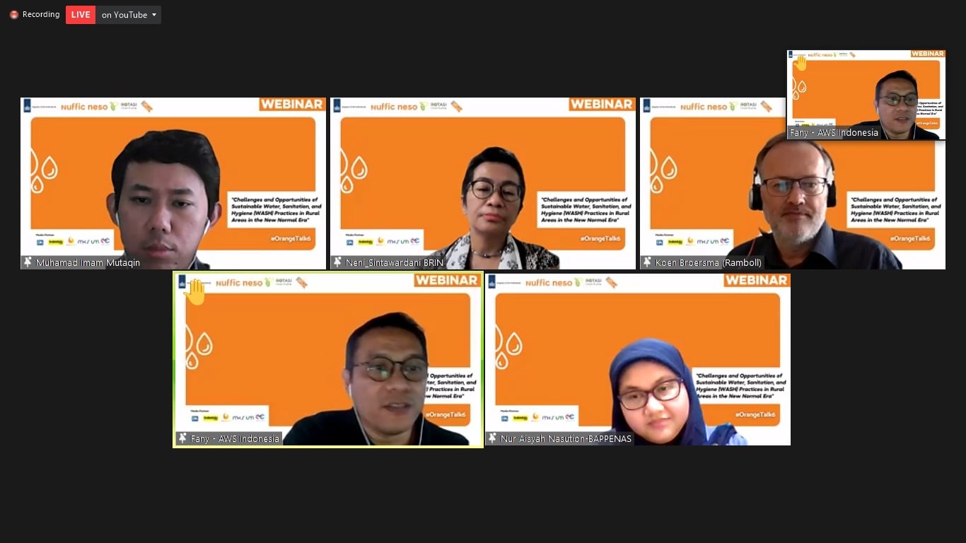 Orange Talk Series dengan tema “Challenges and Opportunities of Sustainable WASH Practices in Rural Area in the New Normal Era”.