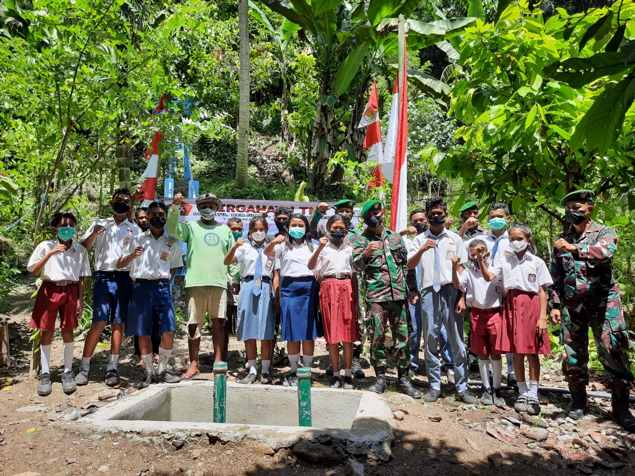 Kodim 1603  membangunan pompa air hidram sehingga akses air bersih semakin mudah dicapai di dua desa pelosok Sikka, NTT.