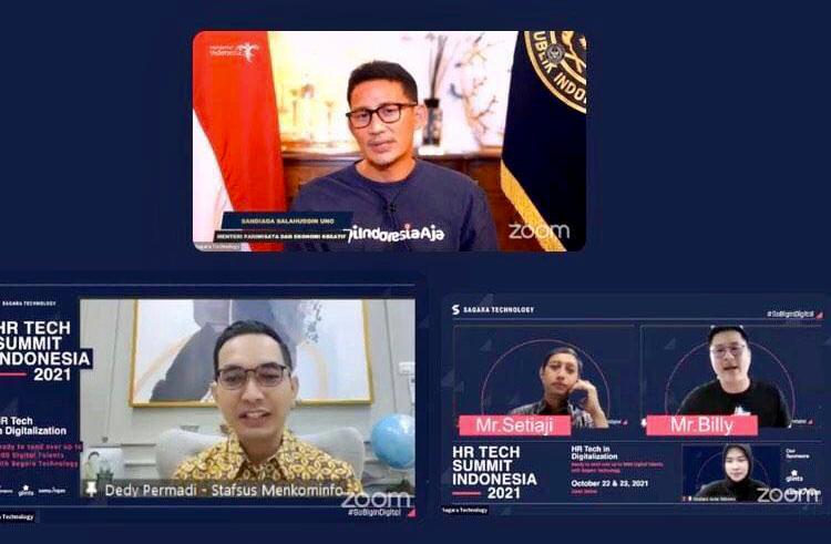 Sebagian pembicara dalam HR Tech Summit Indonesia 2021.
