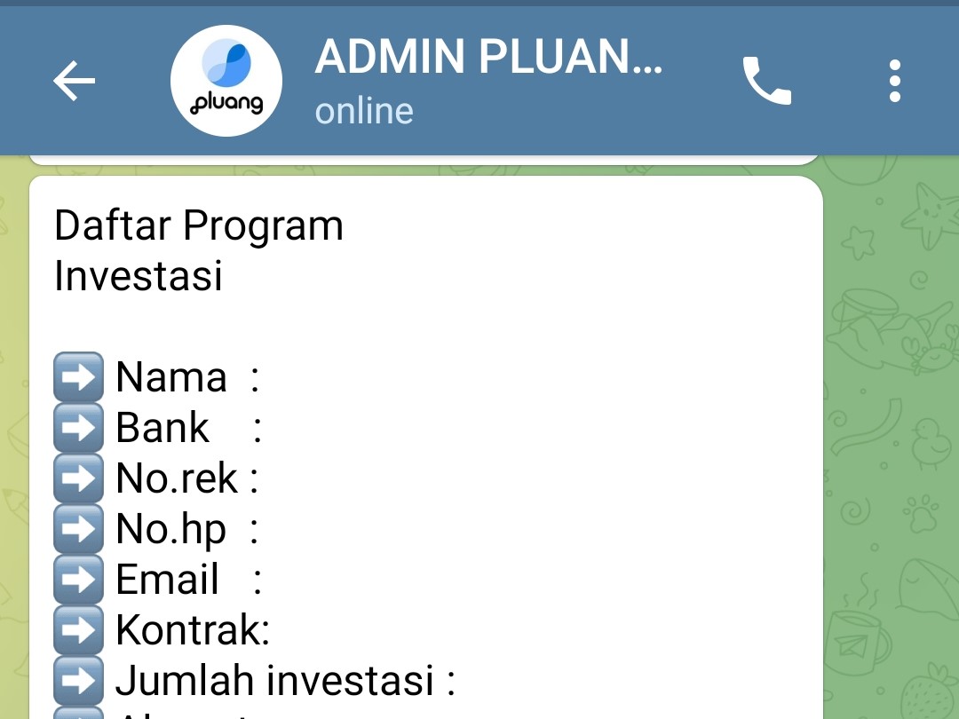 Aplikasi Telegram Admin Pluang Investasi Tipu Warga Tasikmalaya