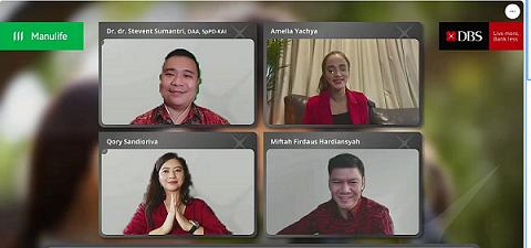 Para pembicara dalam webinar DBS eTalk Series bertajuk 'Autoimmune Won’t Keep You Apart: Living Well with Loved Ones'.