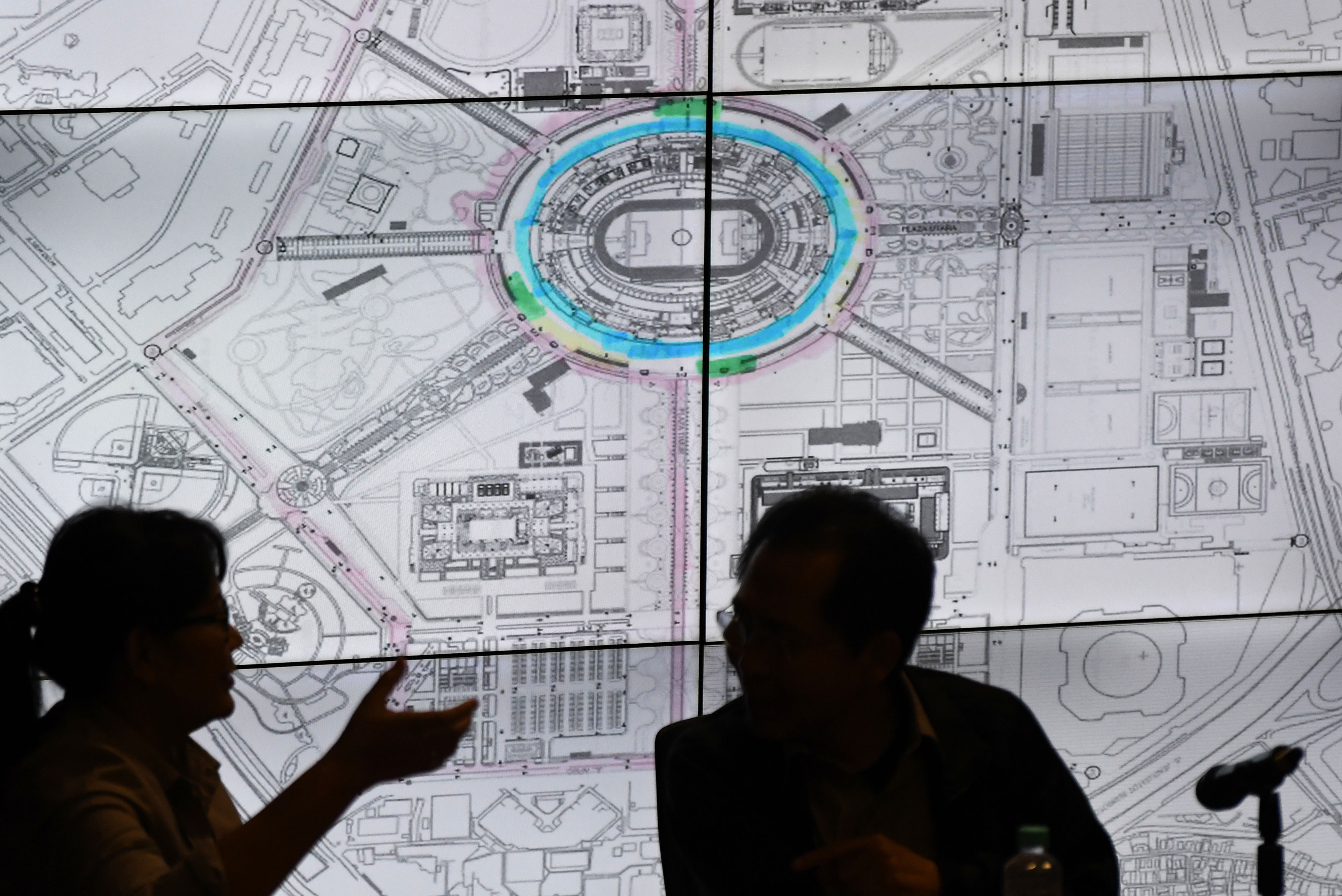 Rencana rute sirkuit yang disiapkan untuk balap mobil Formula E di kompleks GBK, Senayan, jakarta.