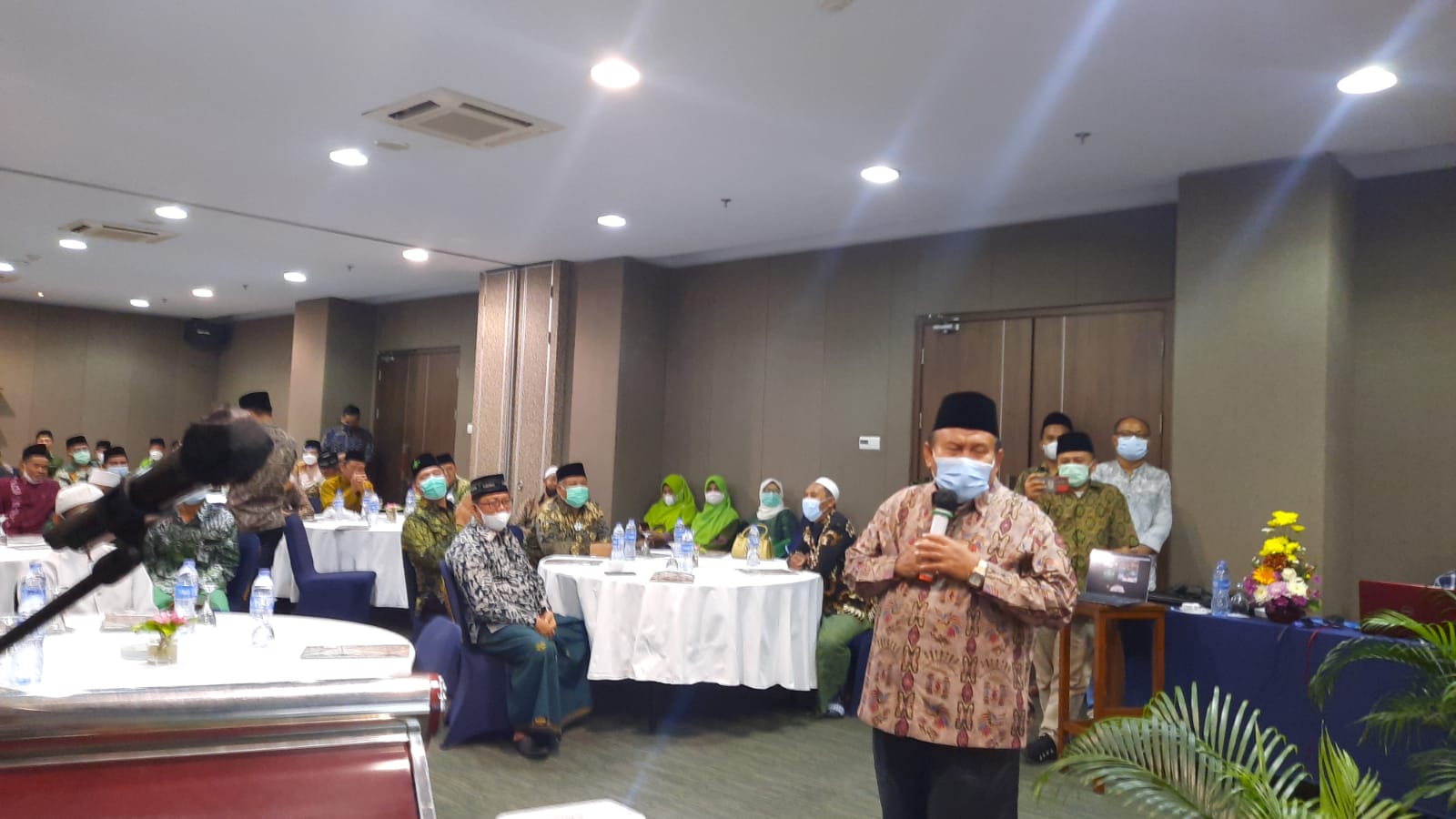 Ketua PWNU Sumsel KH Amiruddin Nahrawi dalam acara silaturahim PWNU dan PCNU Sumsel di Palembang, Kamis (7/9).