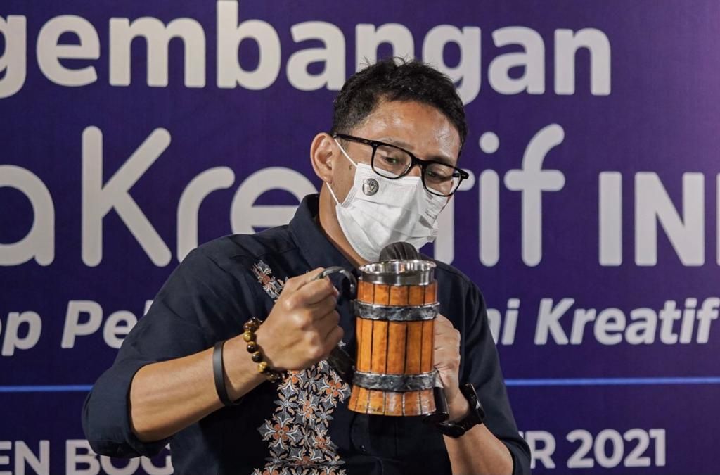 Menteri Pariwisata dan Ekonomi Kreatif Sandiaga Uno di ajang KaTa Kreatif di Kabupaten Bogor