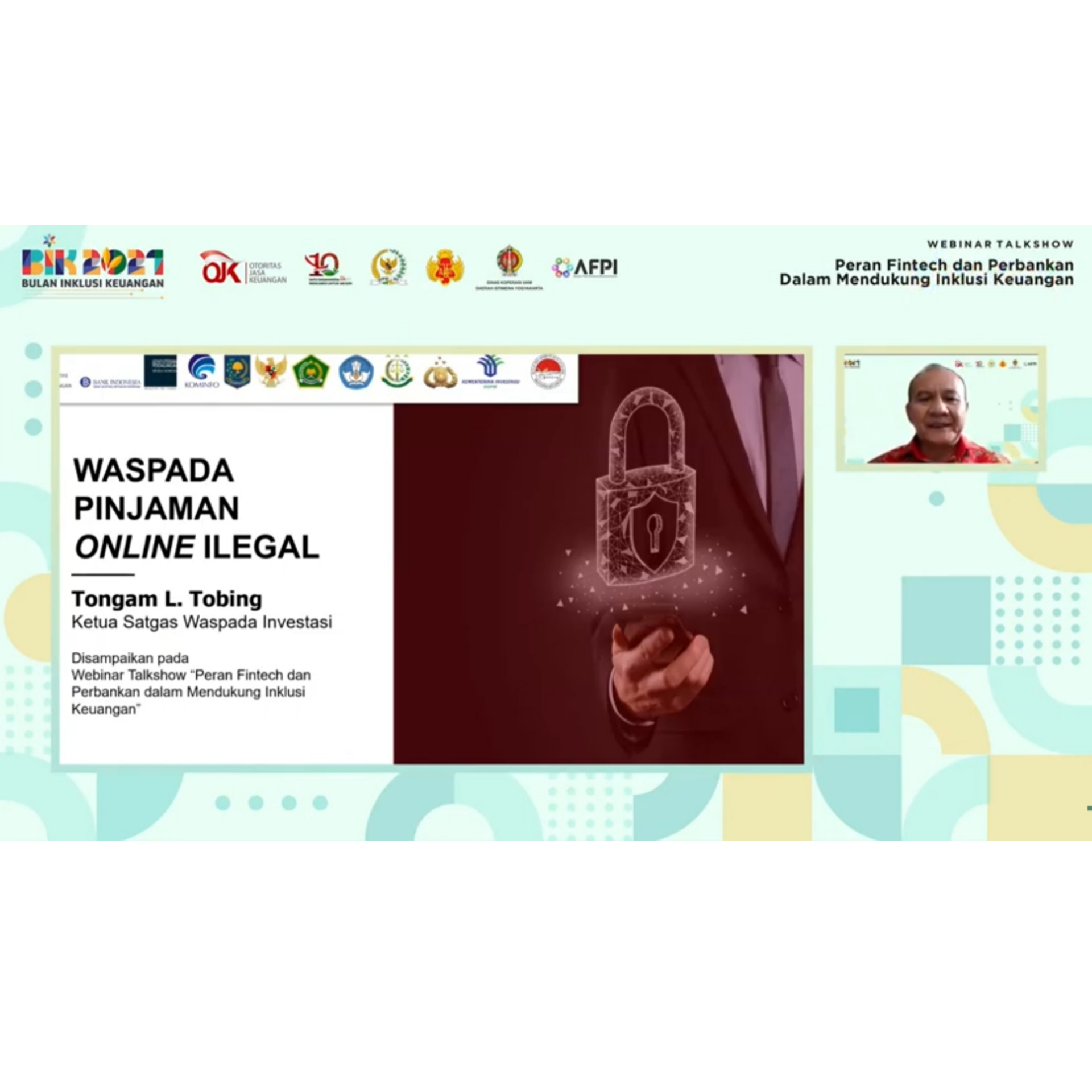  Ketua Tim Satgas Waspada Investasi OJK, Tongam Lumban Tobing saat berbicara dalam seminar yang digelar OJK Daerah Istimewa Yogyakarta