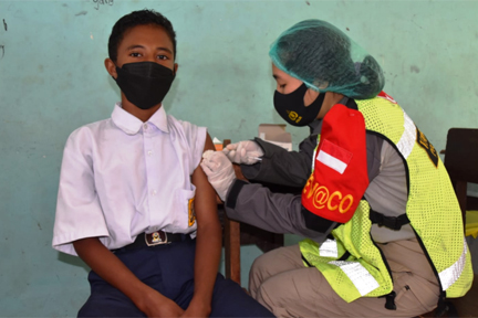 Ilustrasi vaksin pelajar.