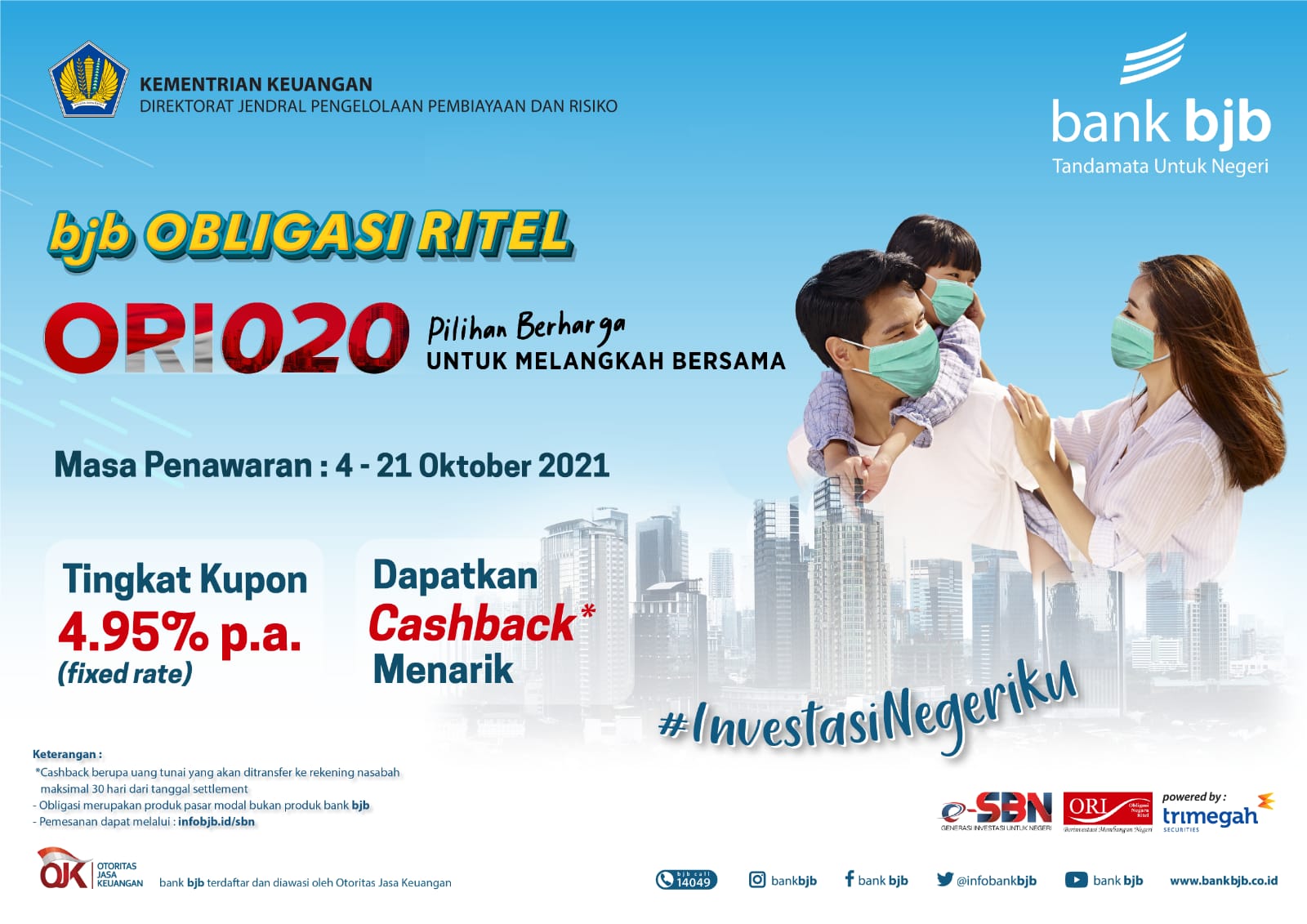 Bank bjb dipercaya untuk turut terlibat sebagai Sub Mitra Distribusi Pemasaran SBN Ritel Online.