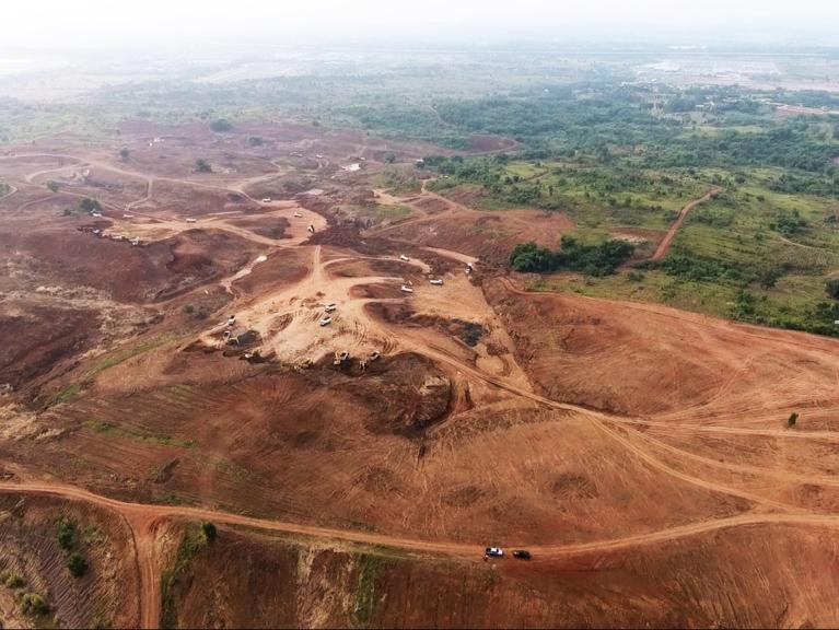 Foto area lokasi pengembangan lahan industri baru di Kawasan Karawang International Industrial City (KIIC).