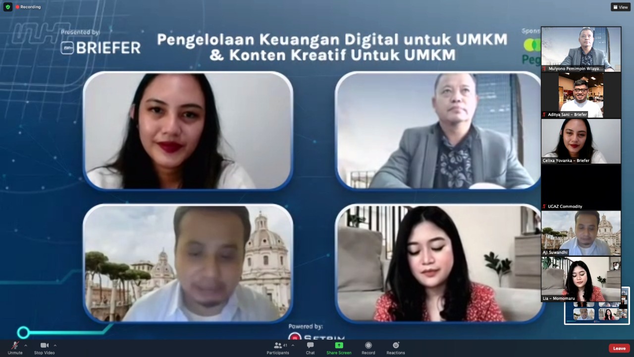 Webinar Pengelolaan Keuangan Digital dan Konten Kreatif untuk UMKM yang diselenggarakan pada Kamis (14/10).