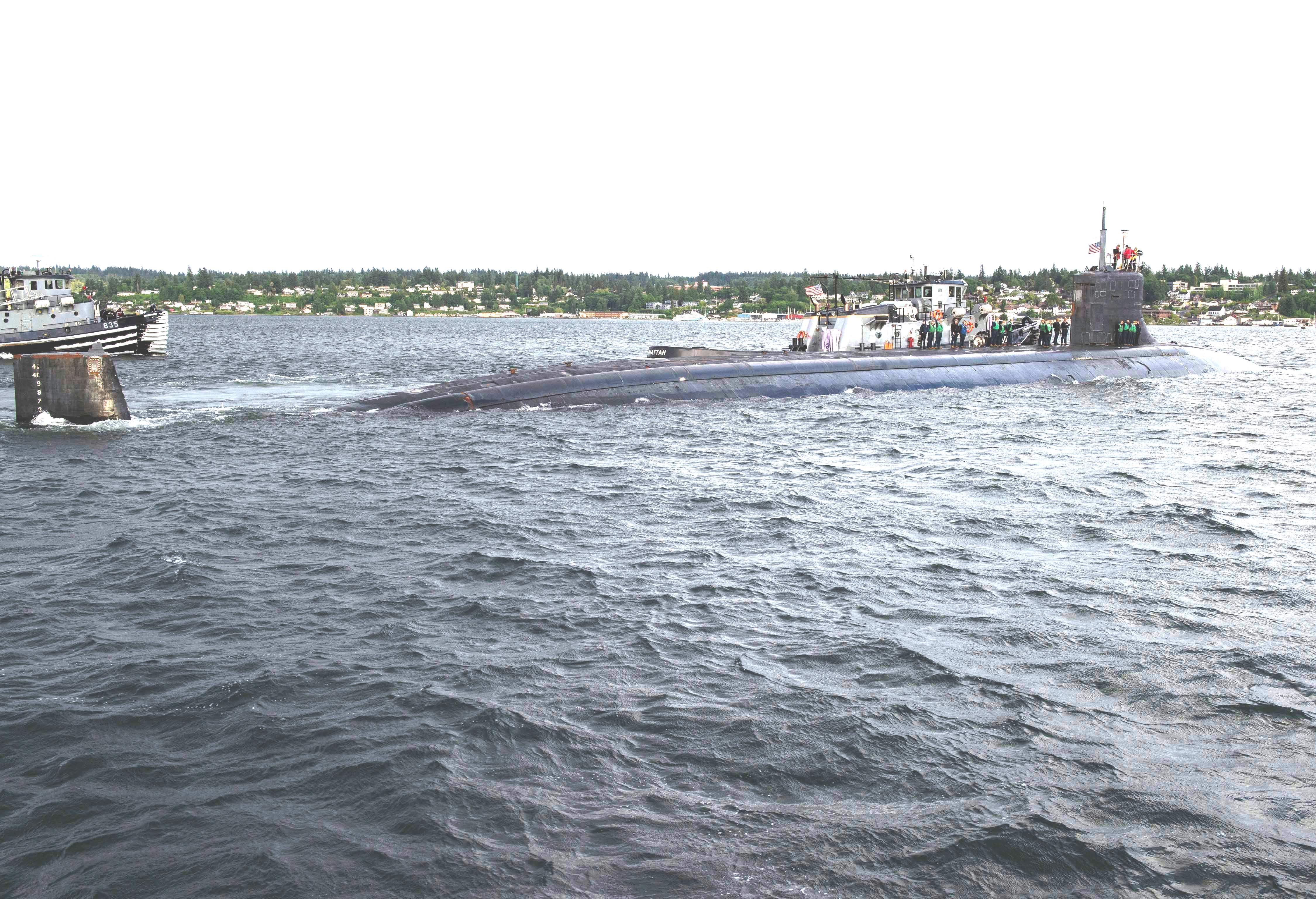 Kepal selam serang Seawolf saat bersandar di Pangkalan Laut, Bremerton, Washington, pada 27 Mei 2021.
