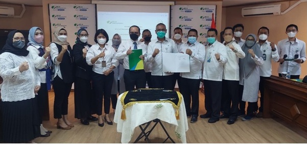 Acara penandatanganan kerja sama antara BPJAMSOSTEK Wilayah Jakarta Pusat dan Kejaksaan Negeri (Kejari) Jakarta Pusat di Jakarta.