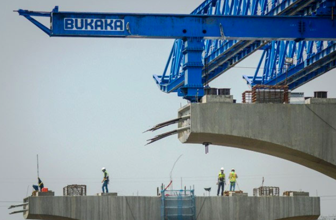Ilustrasi proyek pembangunan jalan layang.