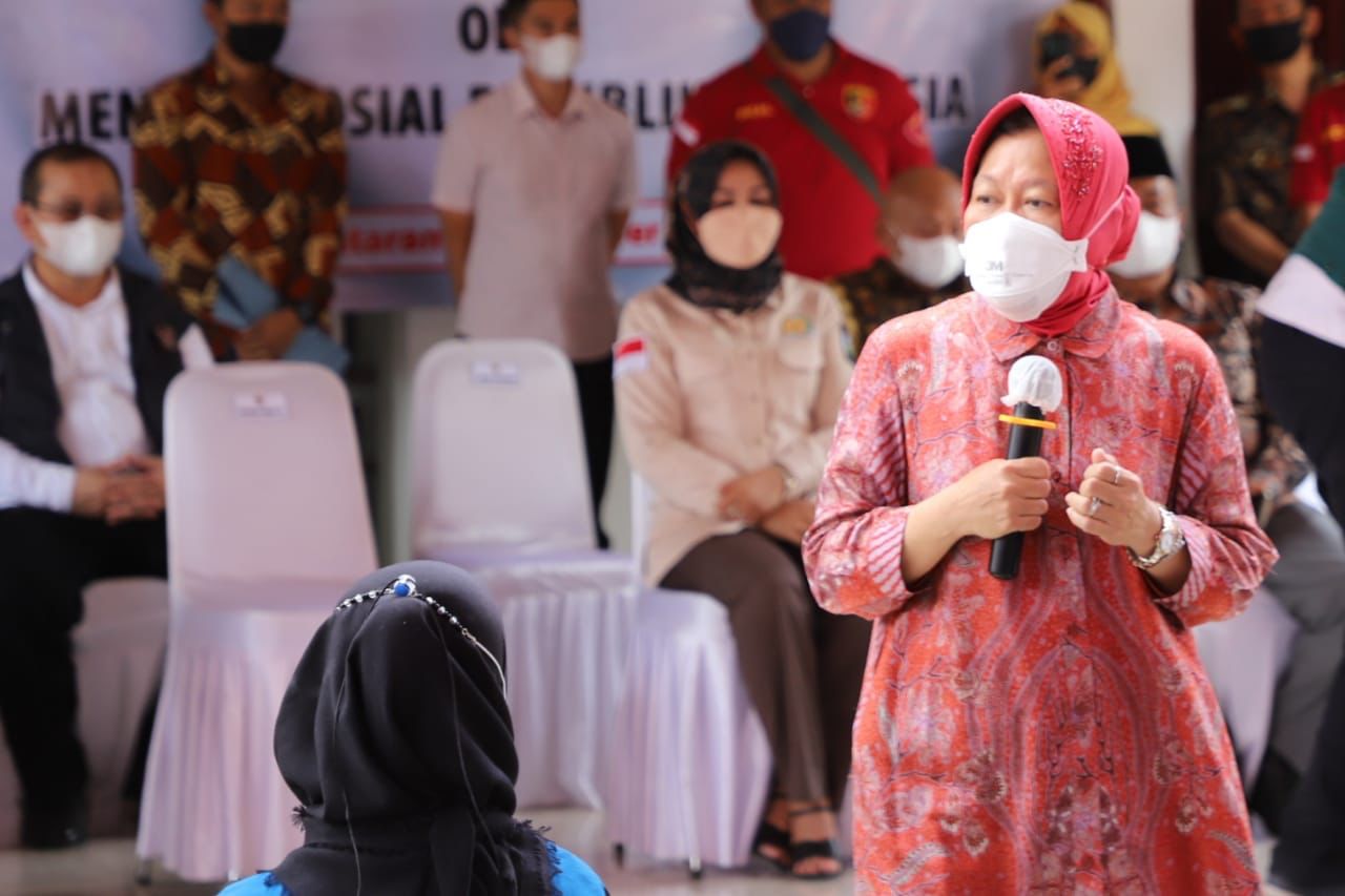 Mensos Tri Rismaharini resmi membuka Sentra Kreasi ATENSI (SKA) Paramita Mataram, NTB, Kamis (14/10).