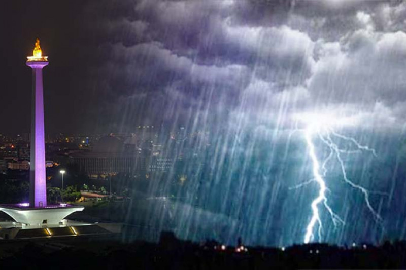 Ilustrasi hujan petir