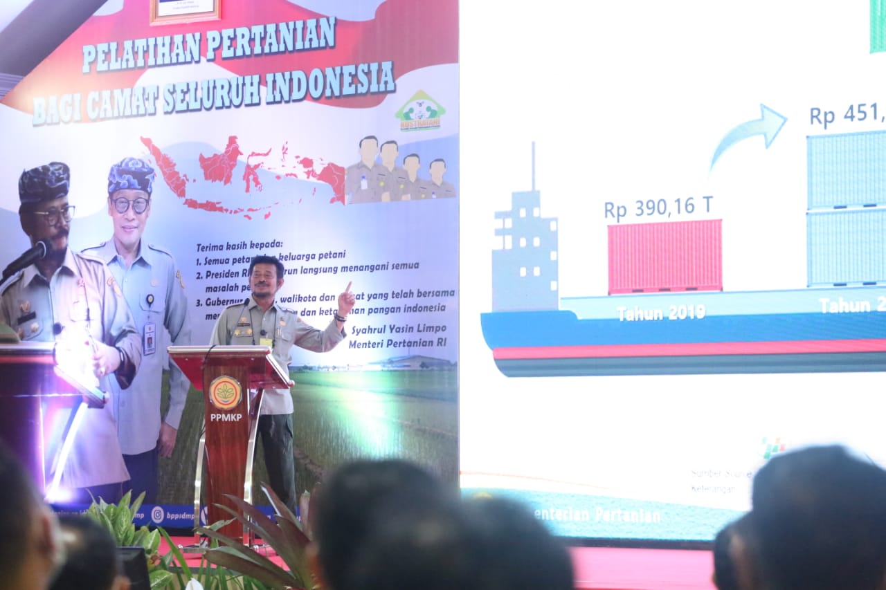 Mentan Pertanian Syahrul Yasin Limpo menjadi pembicara dalam Pelatihan Pertanian Bagi Camat Seluruh Indonesia.  