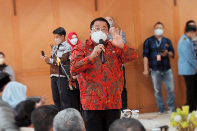 Anggota Komisi X DPR RI Rano Karno saat mengikuti Tim Kunspek Komisi X DPR RI di Universitas Pendidikan Indonesia (UPI) Bandung.