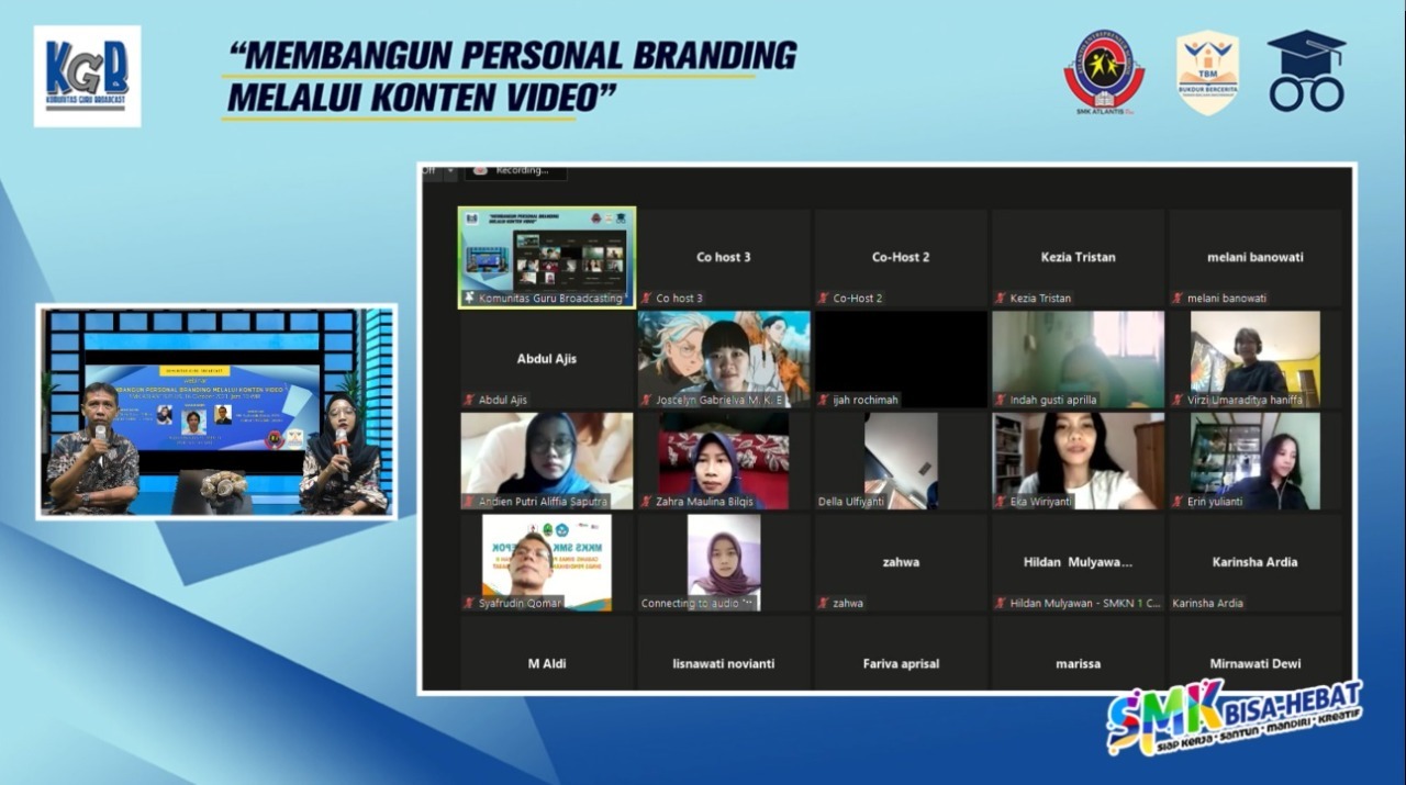 Webinar bertema “Membangun Personal Branding Melalui Konten Video” yang dilaksanakan secara virtual.