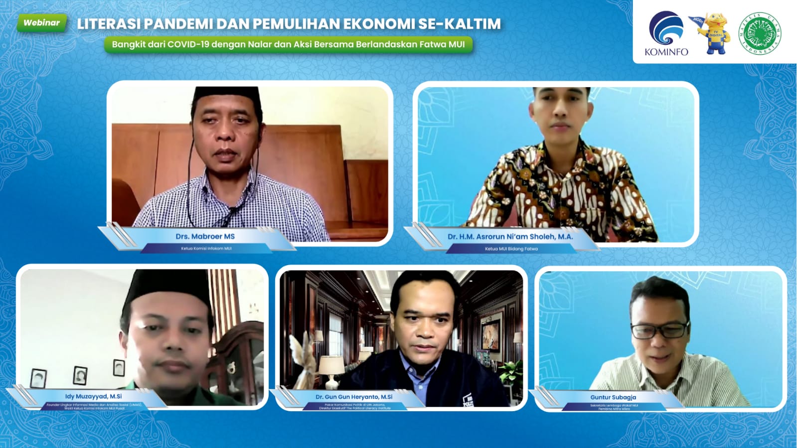 Webinar MUI dan Sesditjen IKP Kemenkominfo soal ekonomi syariah dan literasi digital