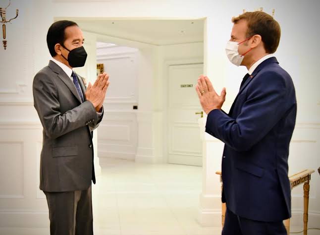 Presiden Joko Widodo dan Presiden Prancis Emmanuel Macron 
