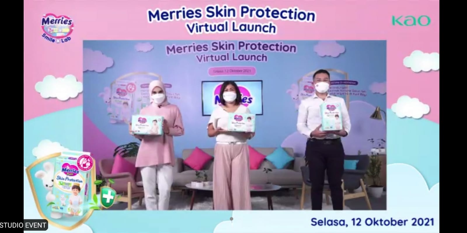 Acara  peluncuran popok Merries Skin Protection.