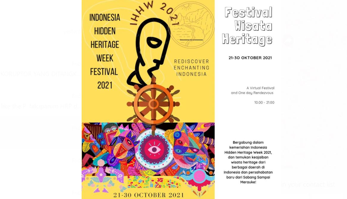 Poster acara Indonesia Hidden Heritage Week Festival.
