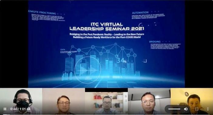 Kegiatan International Test Center (ITC) Virtual Leadership Seminar 2021, Kamis (14/10).