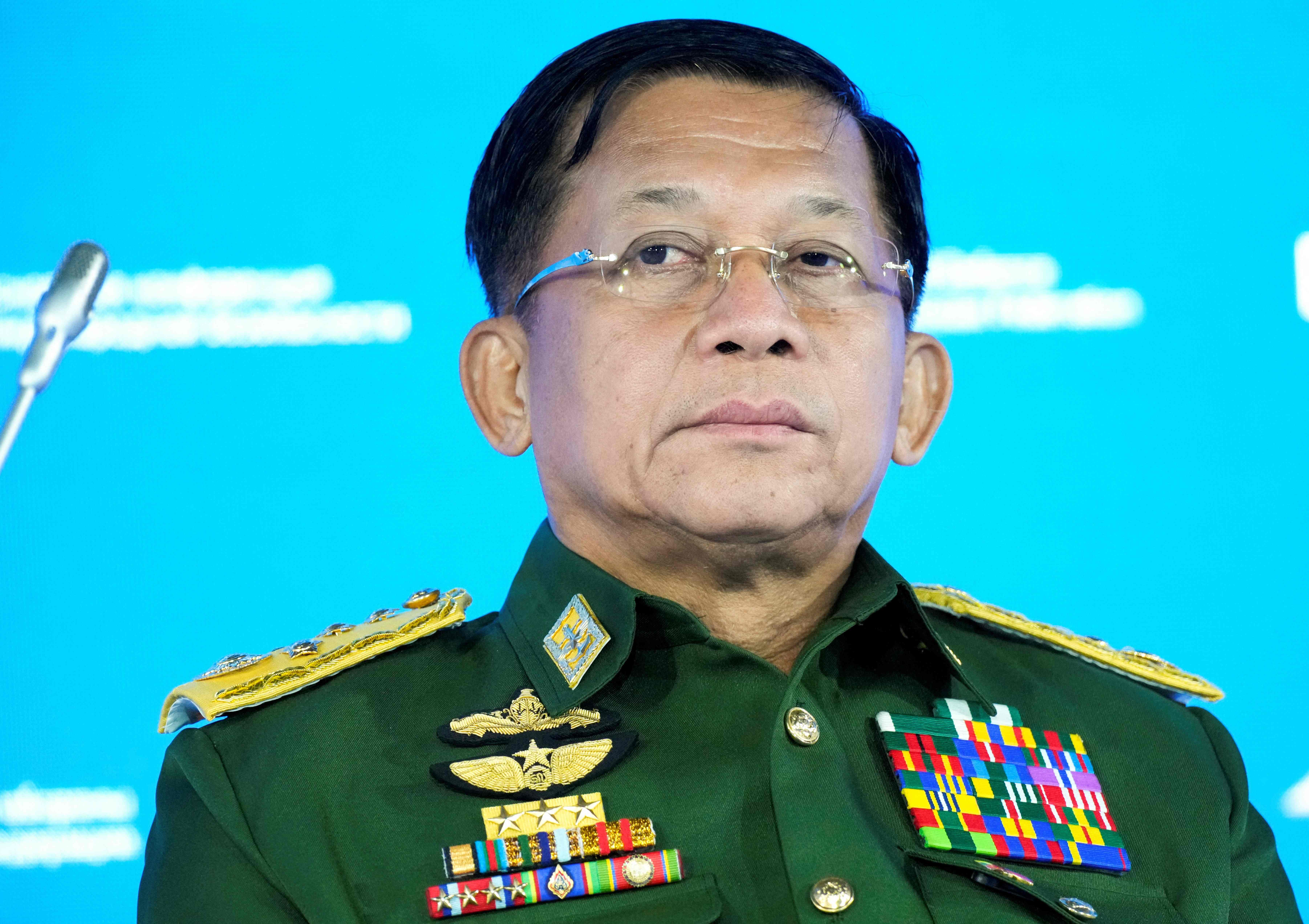 Pemimpin junta militer Myanmar Jenderal Min Aung Hlaing.