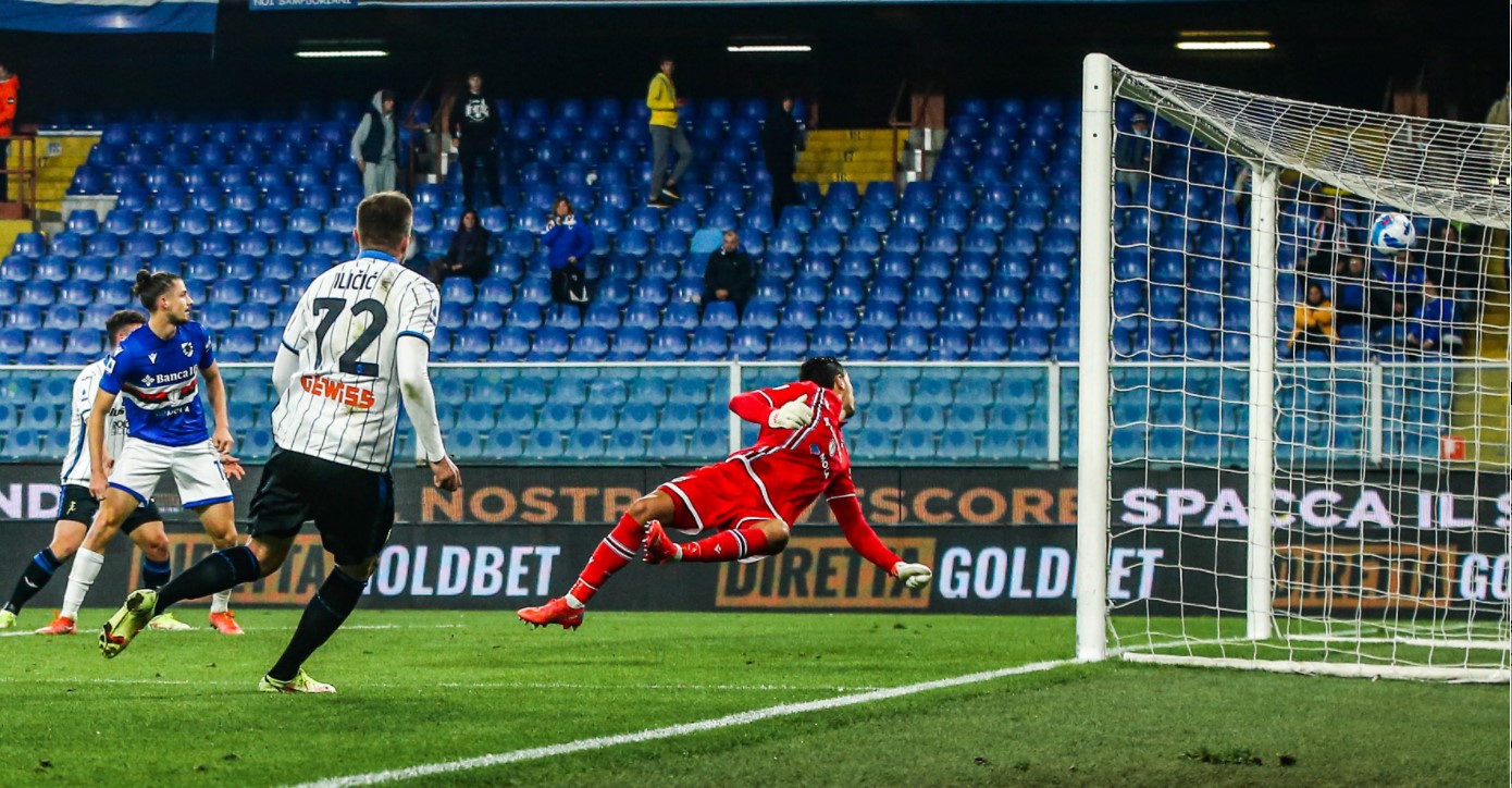 Laga Serie A antara Sampdoria dan Atalanta.