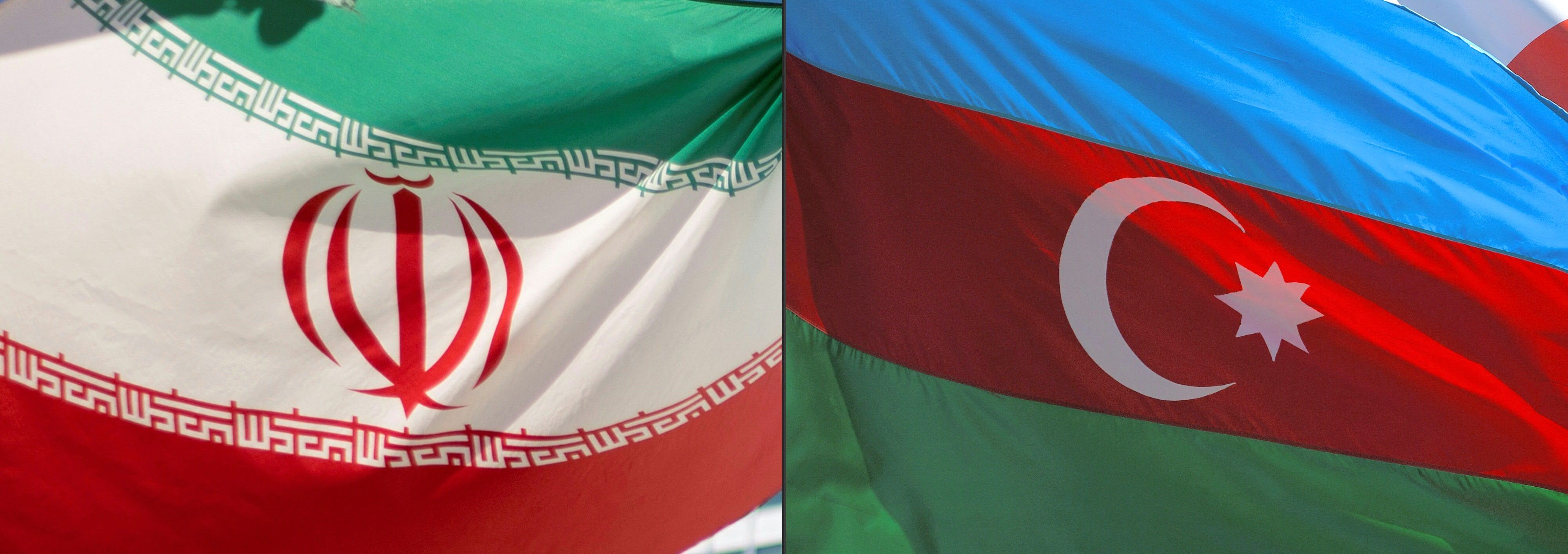 Bendera Iran dan Azerbaijan.