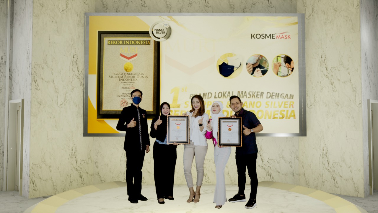Kosmemask memecahkan rekor MURI dengan kategori masker pertama yang dilengkapi dengan pengunci.